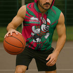 Personalized South Sydney Rabbitohs Sleeveless Zip Hoodie Dynamic Lightning Mascot Rugby Australia