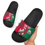 Personalized South Sydney Rabbitohs Slide Sandals Dynamic Lightning Mascot Rugby Australia