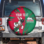 Personalized South Sydney Rabbitohs Spare Tire Cover Dynamic Lightning Mascot Rugby Australia