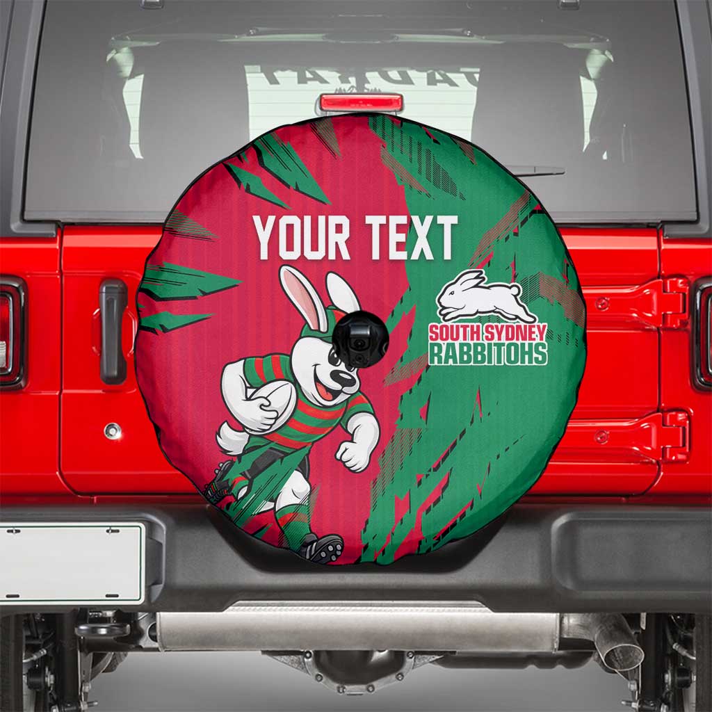 Personalized South Sydney Rabbitohs Spare Tire Cover Dynamic Lightning Mascot Rugby Australia