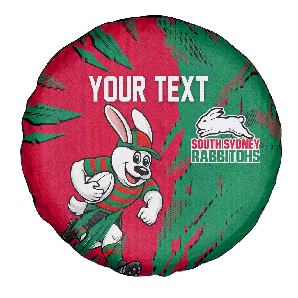 Personalized South Sydney Rabbitohs Spare Tire Cover Dynamic Lightning Mascot Rugby Australia