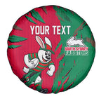 Personalized South Sydney Rabbitohs Spare Tire Cover Dynamic Lightning Mascot Rugby Australia