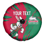 Personalized South Sydney Rabbitohs Spare Tire Cover Dynamic Lightning Mascot Rugby Australia