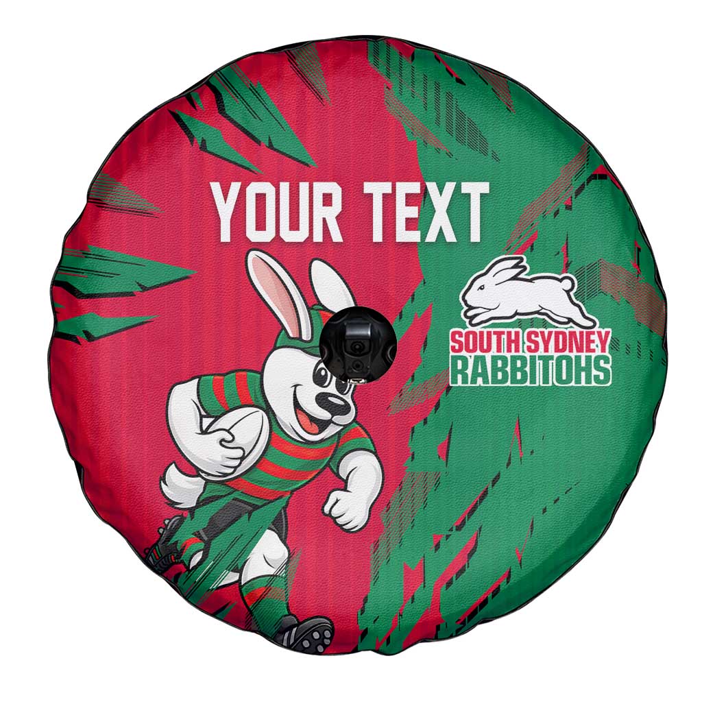 Personalized South Sydney Rabbitohs Spare Tire Cover Dynamic Lightning Mascot Rugby Australia
