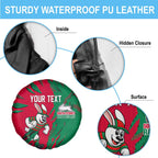 Personalized South Sydney Rabbitohs Spare Tire Cover Dynamic Lightning Mascot Rugby Australia