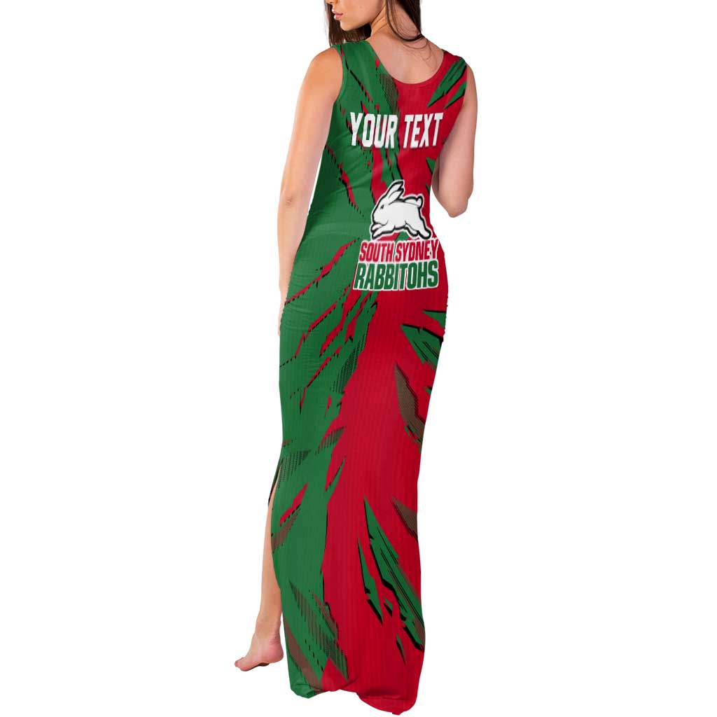 Personalized South Sydney Rabbitohs Tank Maxi Dress Dynamic Lightning Mascot Rugby Australia