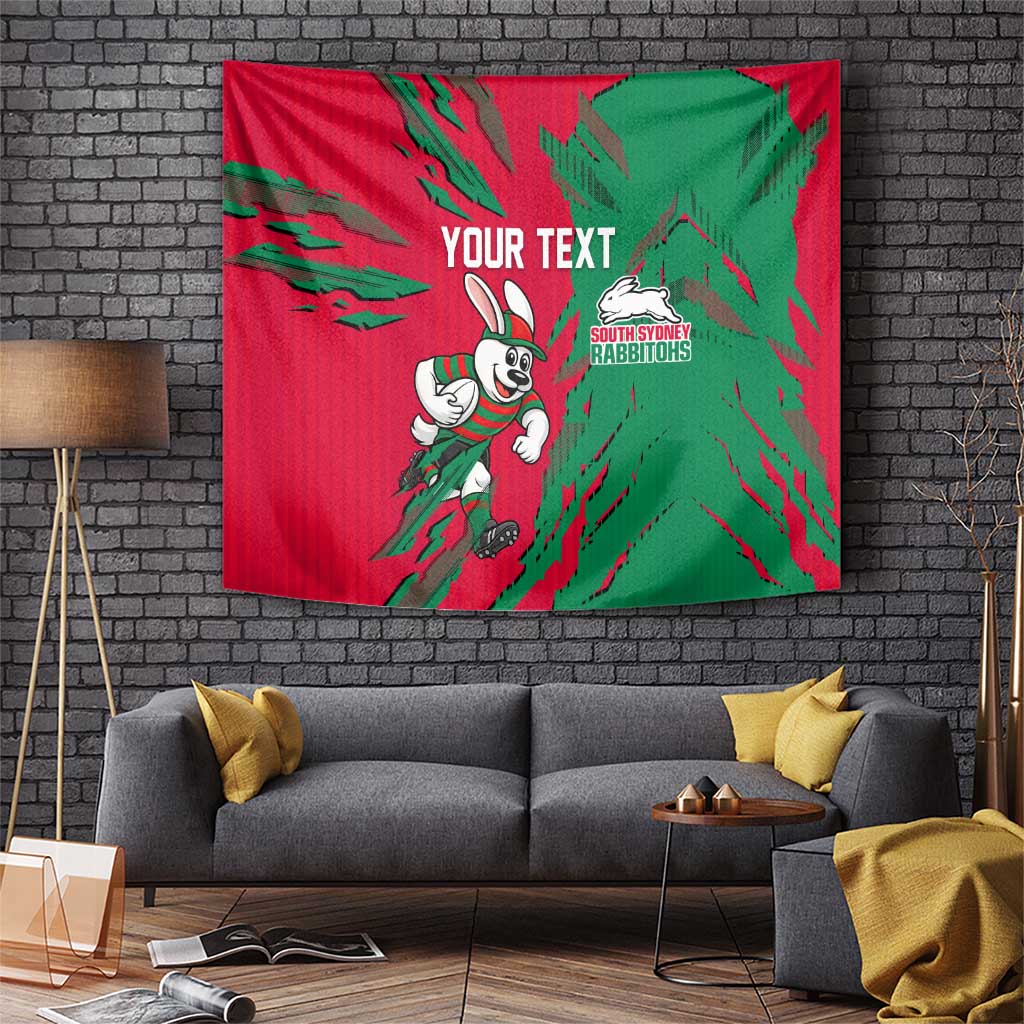 Personalized South Sydney Rabbitohs Tapestry Dynamic Lightning Mascot Rugby Australia