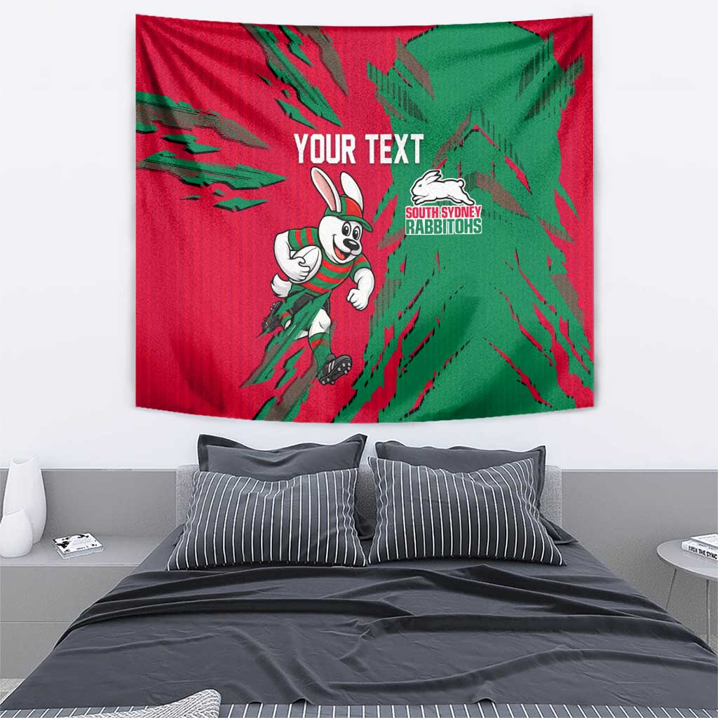 Personalized South Sydney Rabbitohs Tapestry Dynamic Lightning Mascot Rugby Australia