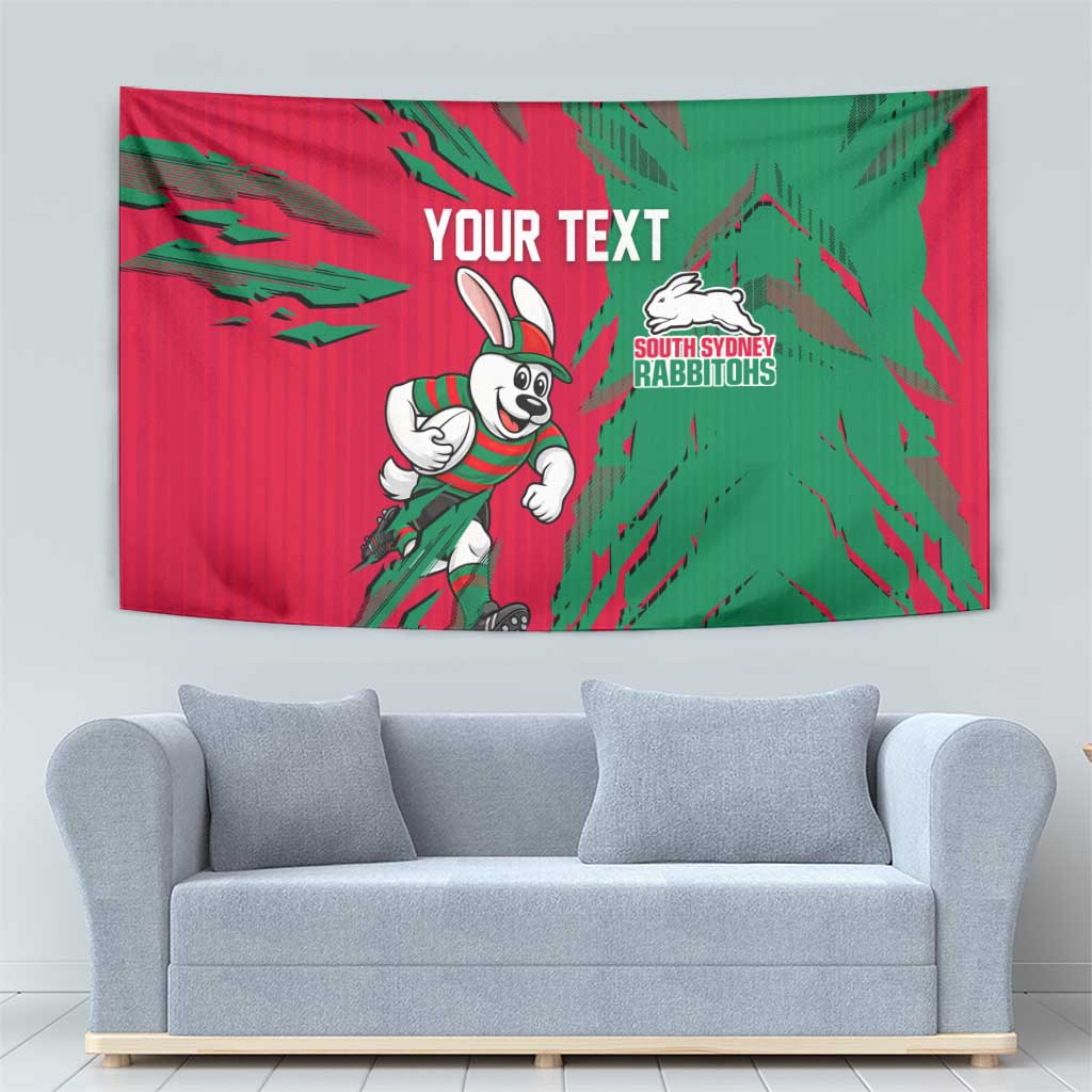 Personalized South Sydney Rabbitohs Tapestry Dynamic Lightning Mascot Rugby Australia
