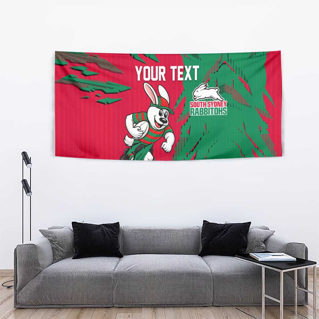 Personalized South Sydney Rabbitohs Tapestry Dynamic Lightning Mascot Rugby Australia