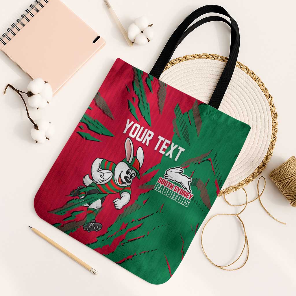 Personalized South Sydney Rabbitohs Tote Bag Dynamic Lightning Mascot Rugby Australia