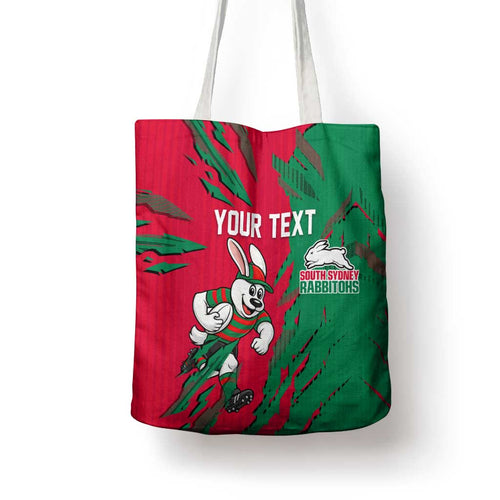 Personalized South Sydney Rabbitohs Tote Bag Dynamic Lightning Mascot Rugby Australia