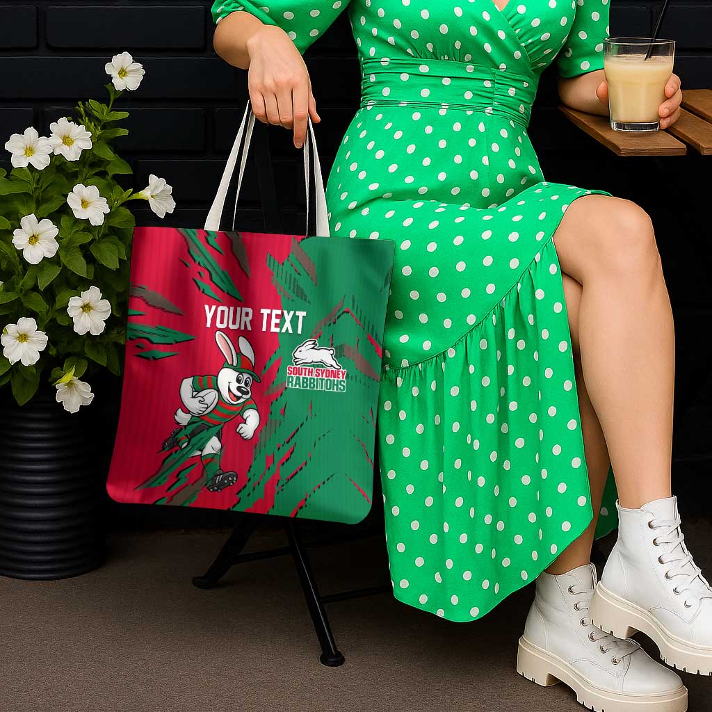 Personalized South Sydney Rabbitohs Tote Bag Dynamic Lightning Mascot Rugby Australia