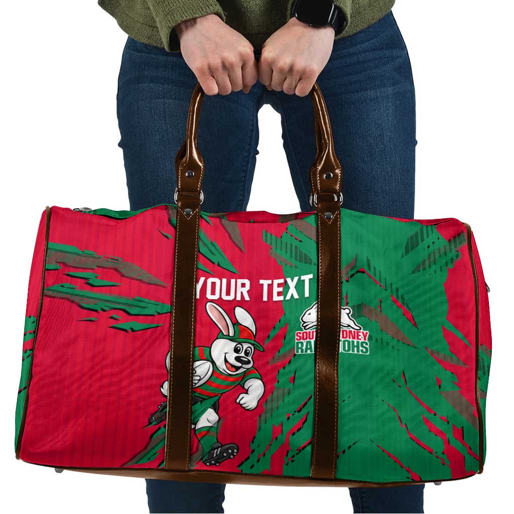 Personalized South Sydney Rabbitohs Travel Bag Dynamic Lightning Mascot Rugby Australia