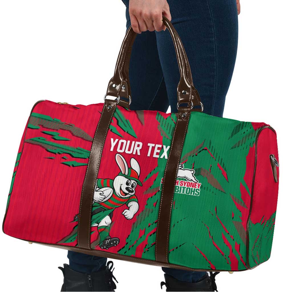 Personalized South Sydney Rabbitohs Travel Bag Dynamic Lightning Mascot Rugby Australia