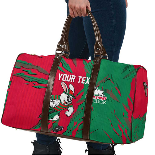 Personalized South Sydney Rabbitohs Travel Bag Dynamic Lightning Mascot Rugby Australia