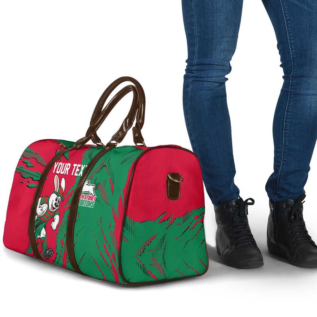 Personalized South Sydney Rabbitohs Travel Bag Dynamic Lightning Mascot Rugby Australia
