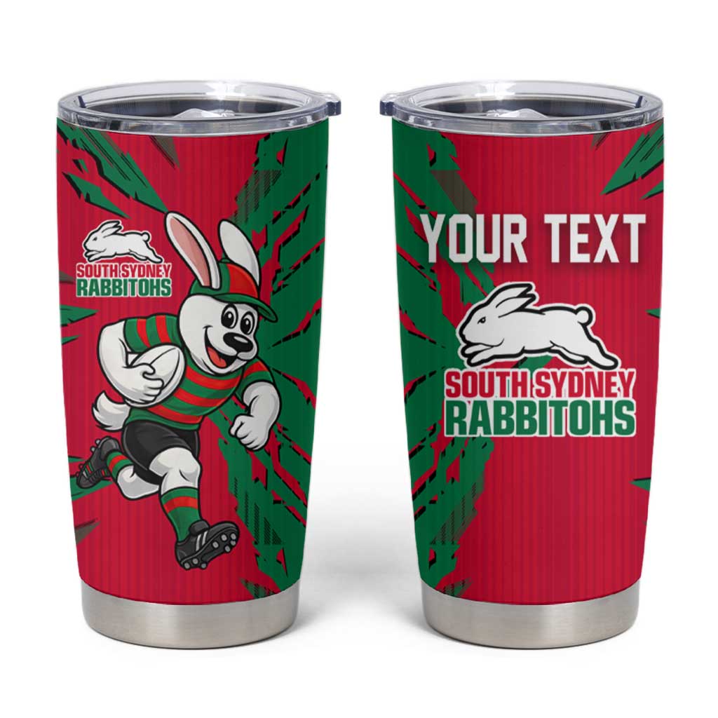 Personalized South Sydney Rabbitohs Tumbler Cup Dynamic Lightning Mascot Rugby Australia