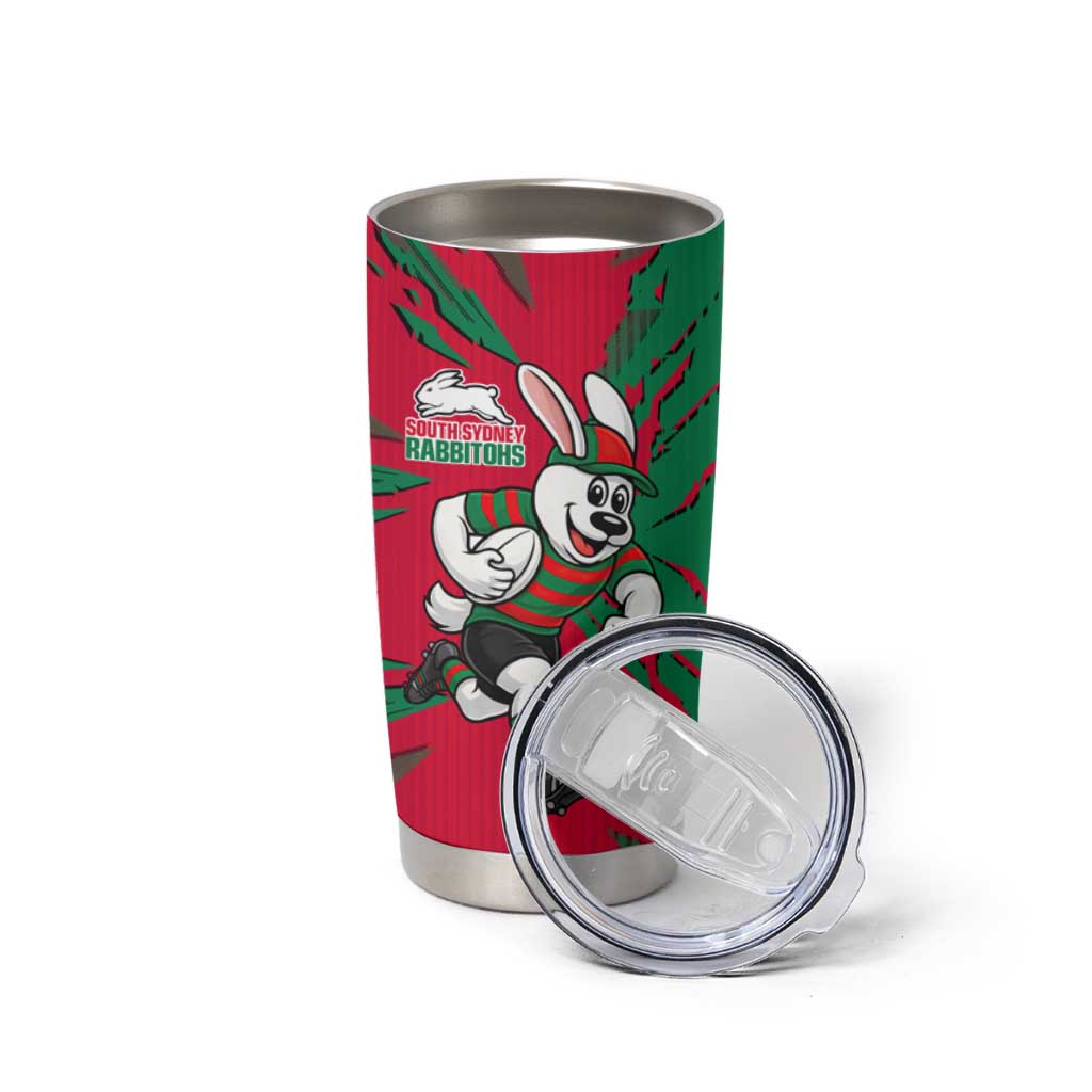 Personalized South Sydney Rabbitohs Tumbler Cup Dynamic Lightning Mascot Rugby Australia