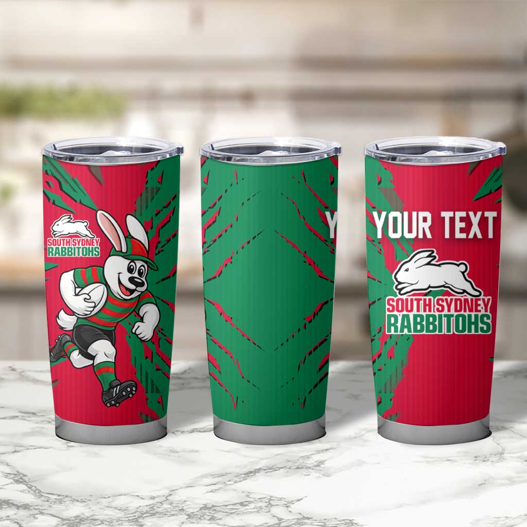 Personalized South Sydney Rabbitohs Tumbler Cup Dynamic Lightning Mascot Rugby Australia