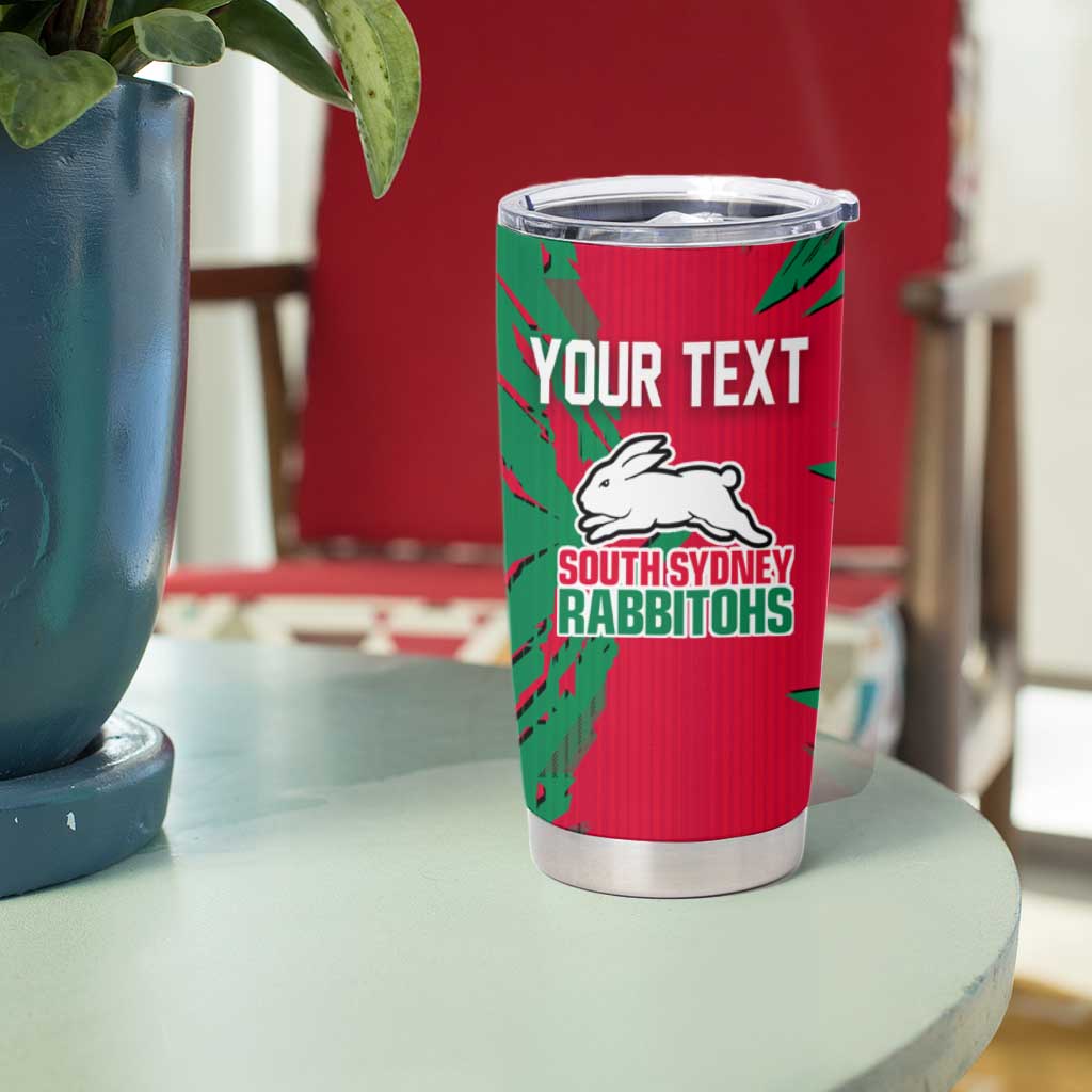 Personalized South Sydney Rabbitohs Tumbler Cup Dynamic Lightning Mascot Rugby Australia