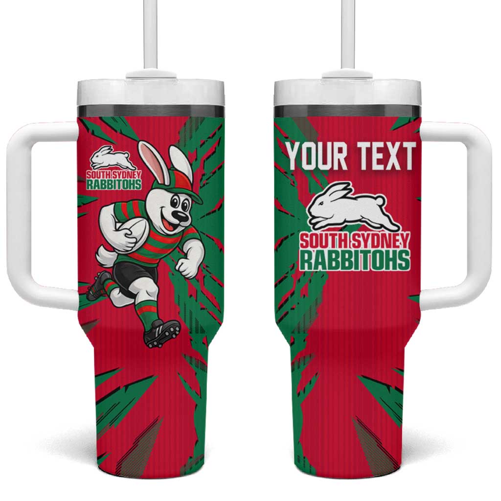 Personalized South Sydney Rabbitohs Tumbler With Handle Dynamic Lightning Mascot Rugby Australia