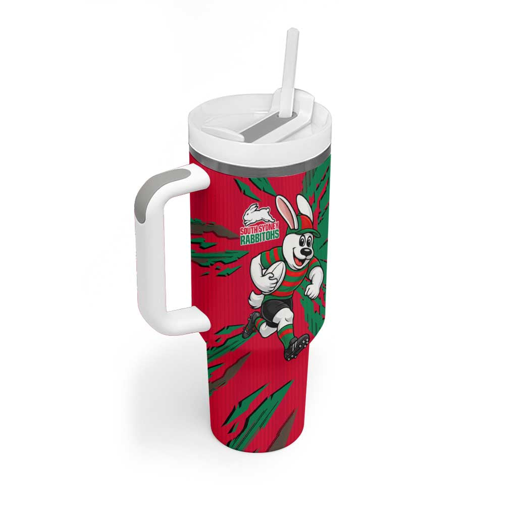 Personalized South Sydney Rabbitohs Tumbler With Handle Dynamic Lightning Mascot Rugby Australia
