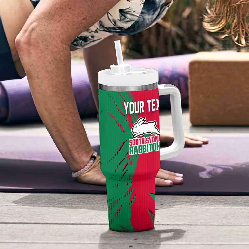 Personalized South Sydney Rabbitohs Tumbler With Handle Dynamic Lightning Mascot Rugby Australia