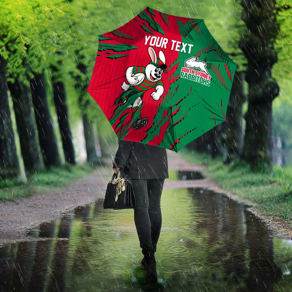 Personalized South Sydney Rabbitohs Umbrella Dynamic Lightning Mascot Rugby Australia