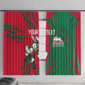 Personalized South Sydney Rabbitohs Window Curtain Dynamic Lightning Mascot Rugby Australia