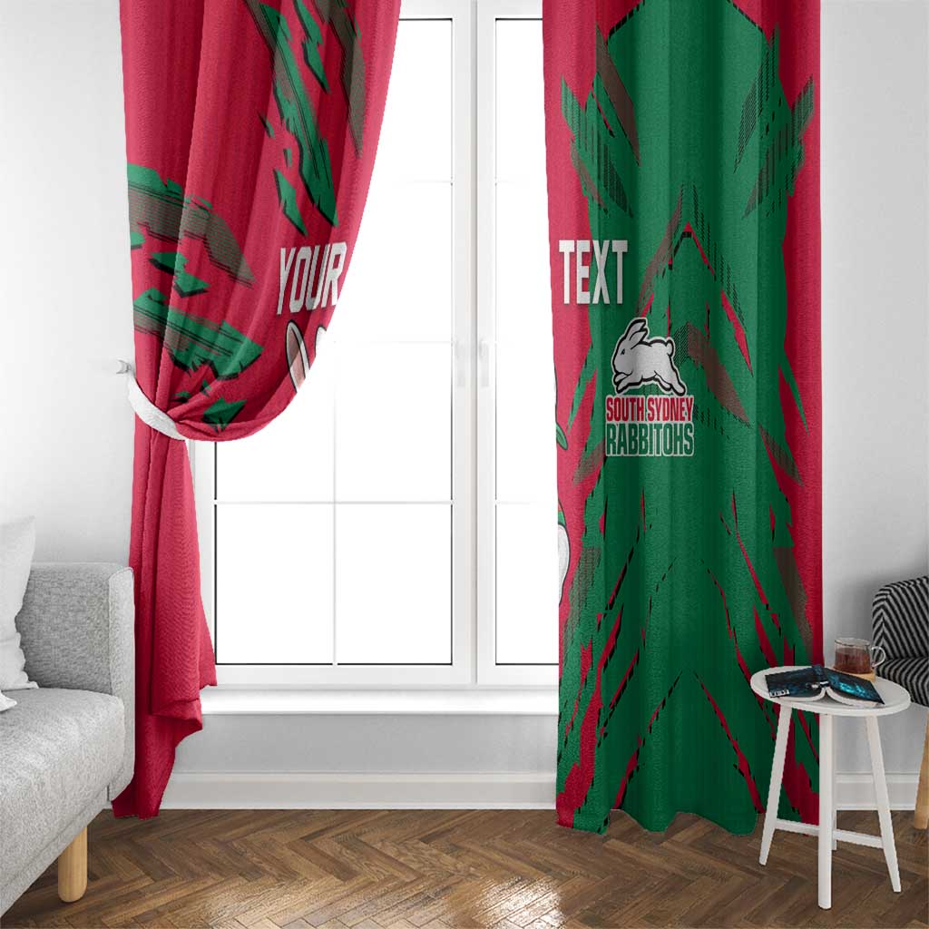 Personalized South Sydney Rabbitohs Window Curtain Dynamic Lightning Mascot Rugby Australia