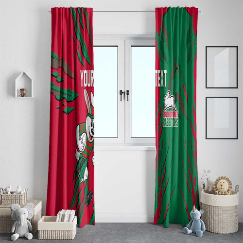 Personalized South Sydney Rabbitohs Window Curtain Dynamic Lightning Mascot Rugby Australia