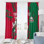 Personalized South Sydney Rabbitohs Window Curtain Dynamic Lightning Mascot Rugby Australia