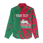 Personalized South Sydney Rabbitohs Women Casual Shirt Dynamic Lightning Mascot Rugby Australia