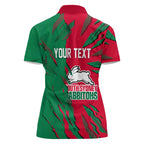 Personalized South Sydney Rabbitohs Women Polo Shirt Dynamic Lightning Mascot Rugby Australia