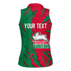 Personalized South Sydney Rabbitohs Women Sleeveless Polo Shirt Dynamic Lightning Mascot Rugby Australia