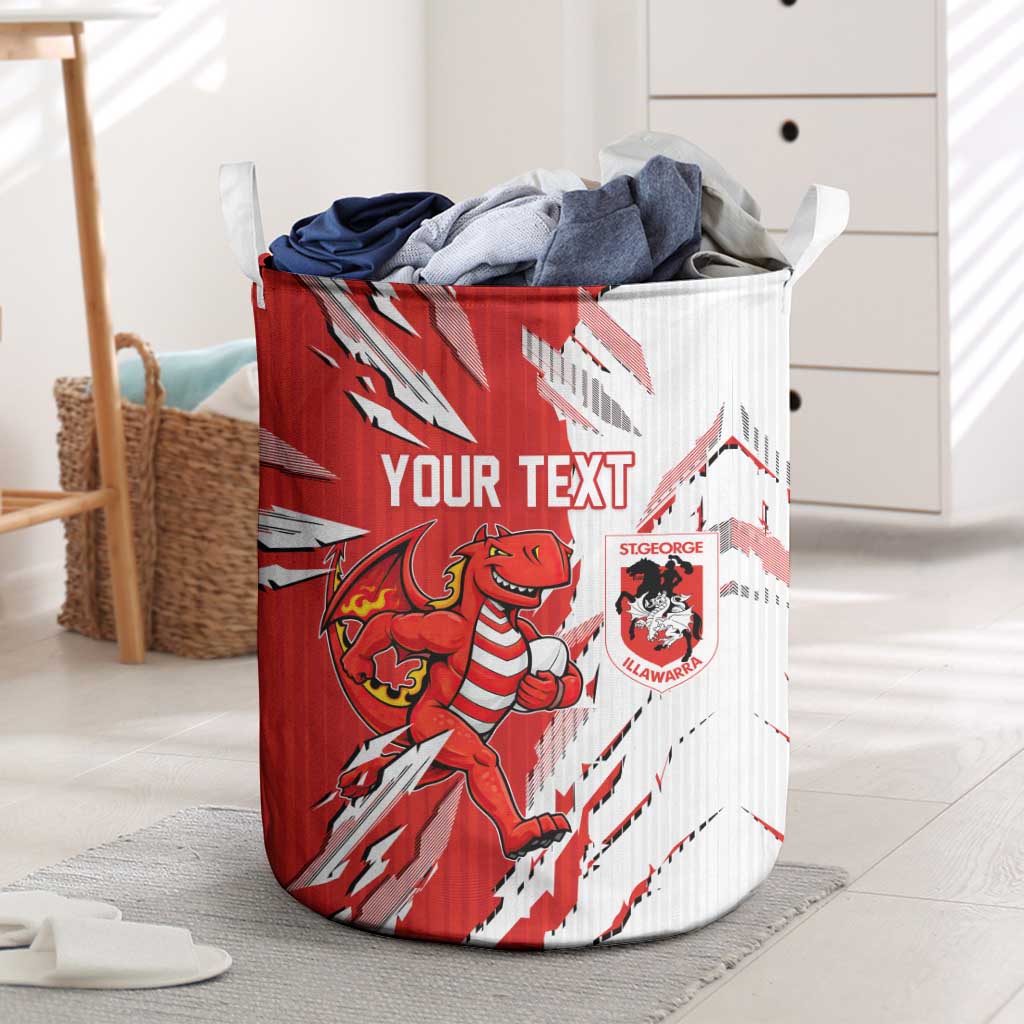 Personalized St. George Illawarra Dragons Laundry Basket Dynamic Lightning Mascot Rugby Australia