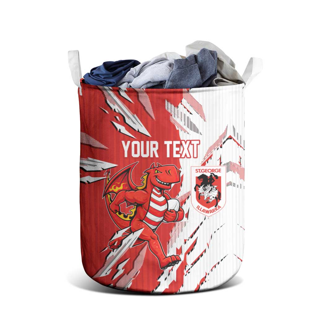 Personalized St. George Illawarra Dragons Laundry Basket Dynamic Lightning Mascot Rugby Australia