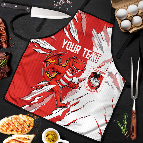 Personalized St. George Illawarra Dragons Apron Dynamic Lightning Mascot Rugby Australia