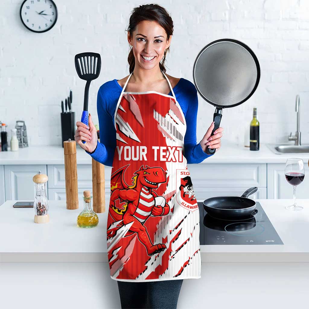 Personalized St. George Illawarra Dragons Apron Dynamic Lightning Mascot Rugby Australia