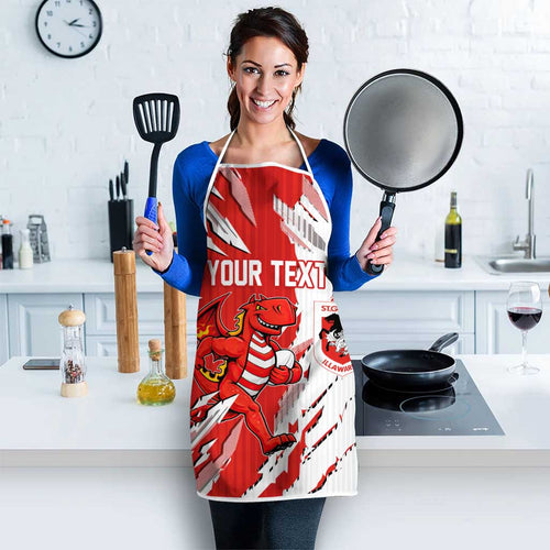 Personalized St. George Illawarra Dragons Apron Dynamic Lightning Mascot Rugby Australia