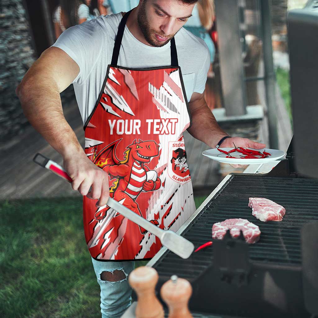 Personalized St. George Illawarra Dragons Apron Dynamic Lightning Mascot Rugby Australia