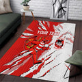 Personalized St. George Illawarra Dragons Area Rug Dynamic Lightning Mascot Rugby Australia