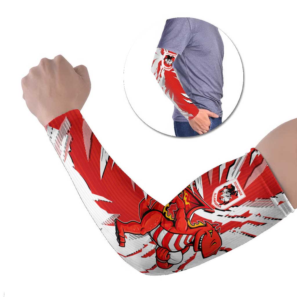 Personalized St. George Illawarra Dragons Arm Sleeves Dynamic Lightning Mascot Rugby Australia