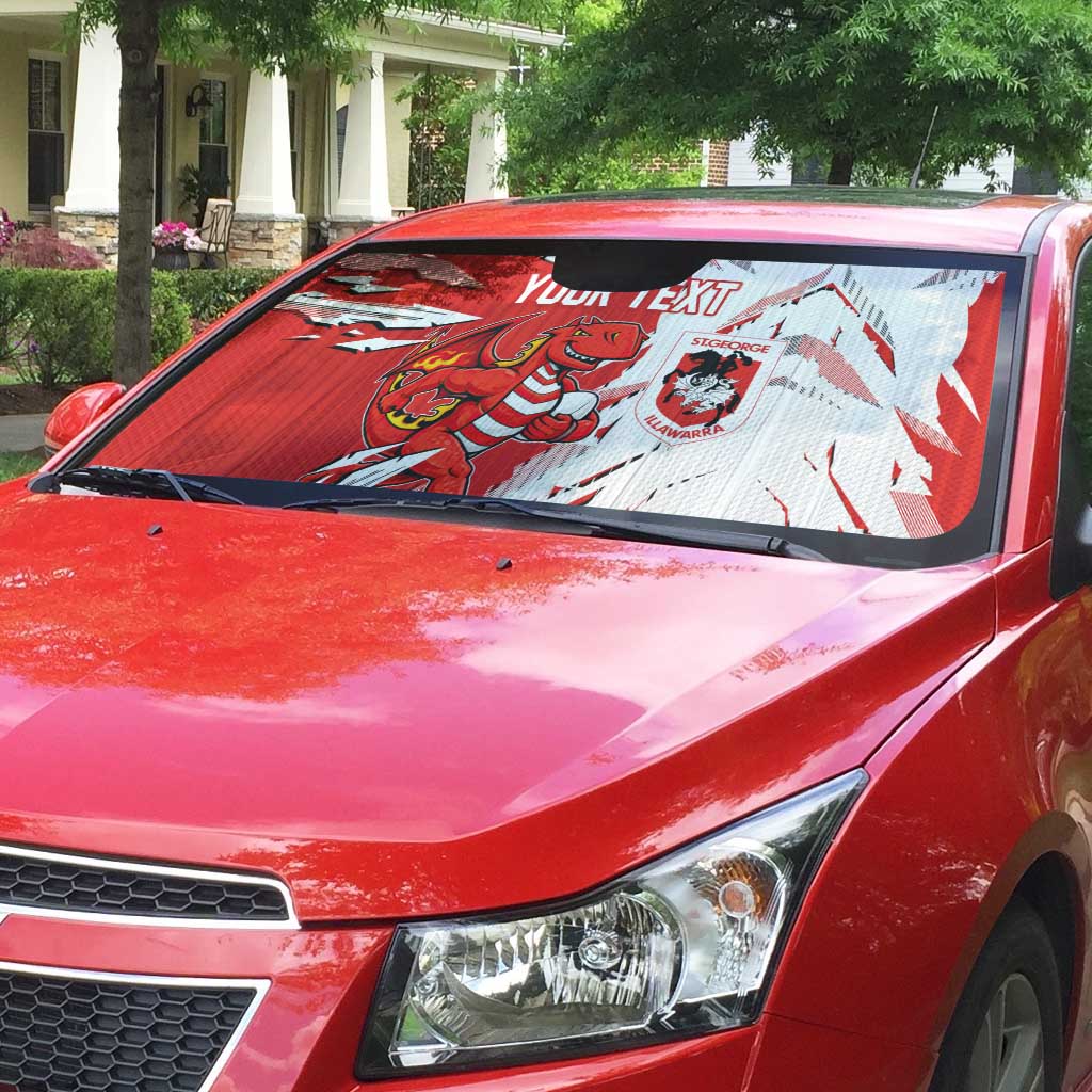 Personalized St. George Illawarra Dragons Auto Sun Shade Dynamic Lightning Mascot Rugby Australia