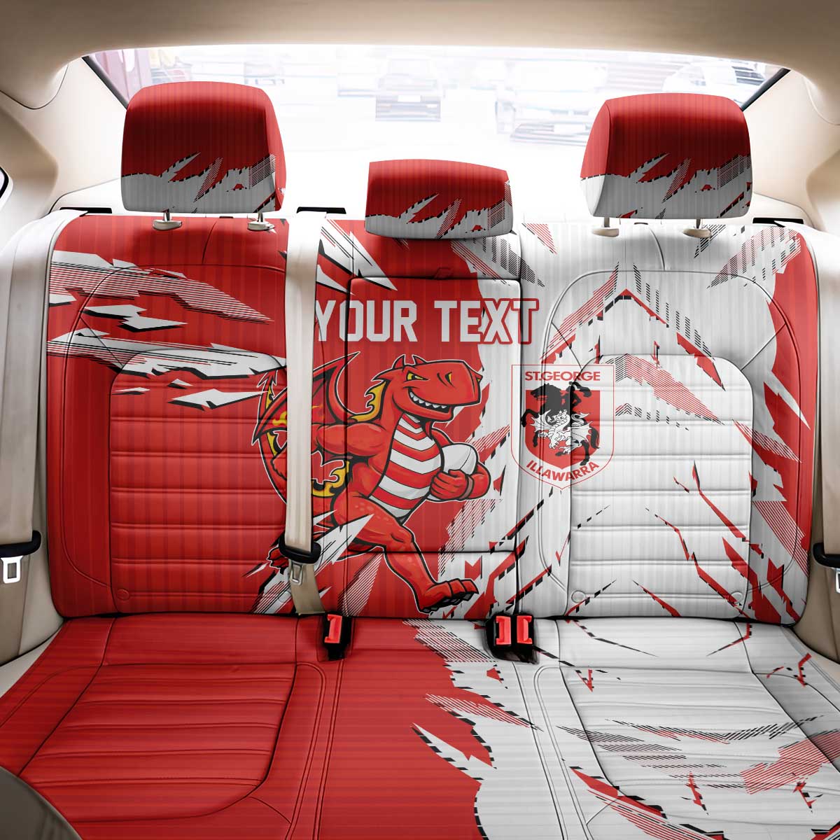 Personalized St. George Illawarra Dragons Back Car Seat Cover Dynamic Lightning Mascot Rugby Australia