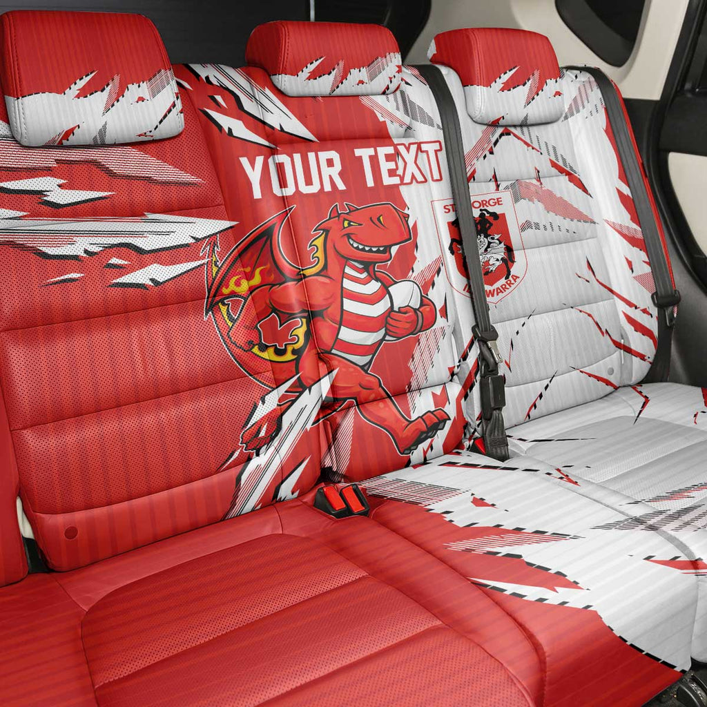 Personalized St. George Illawarra Dragons Back Car Seat Cover Dynamic Lightning Mascot Rugby Australia