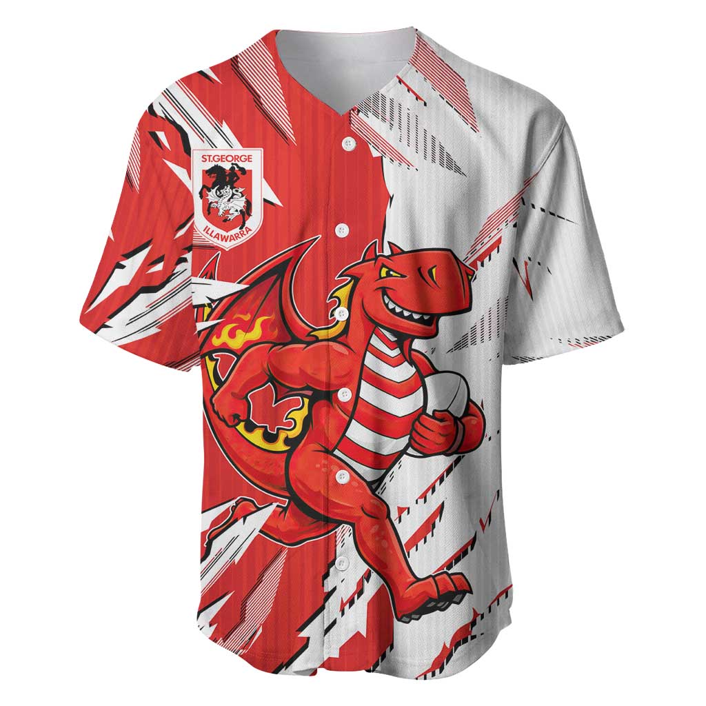 Personalized St. George Illawarra Dragons Baseball Jersey Dynamic Lightning Mascot Rugby Australia