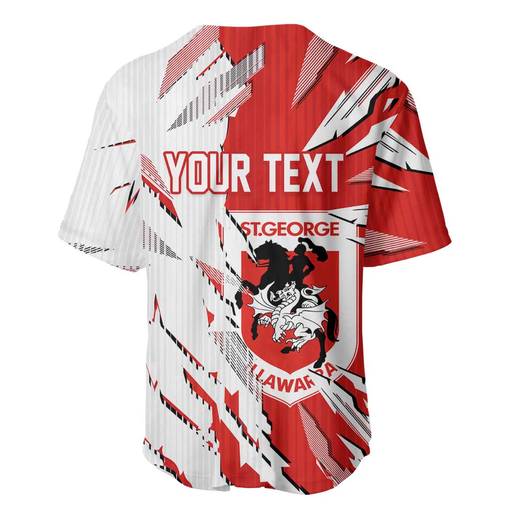 Personalized St. George Illawarra Dragons Baseball Jersey Dynamic Lightning Mascot Rugby Australia