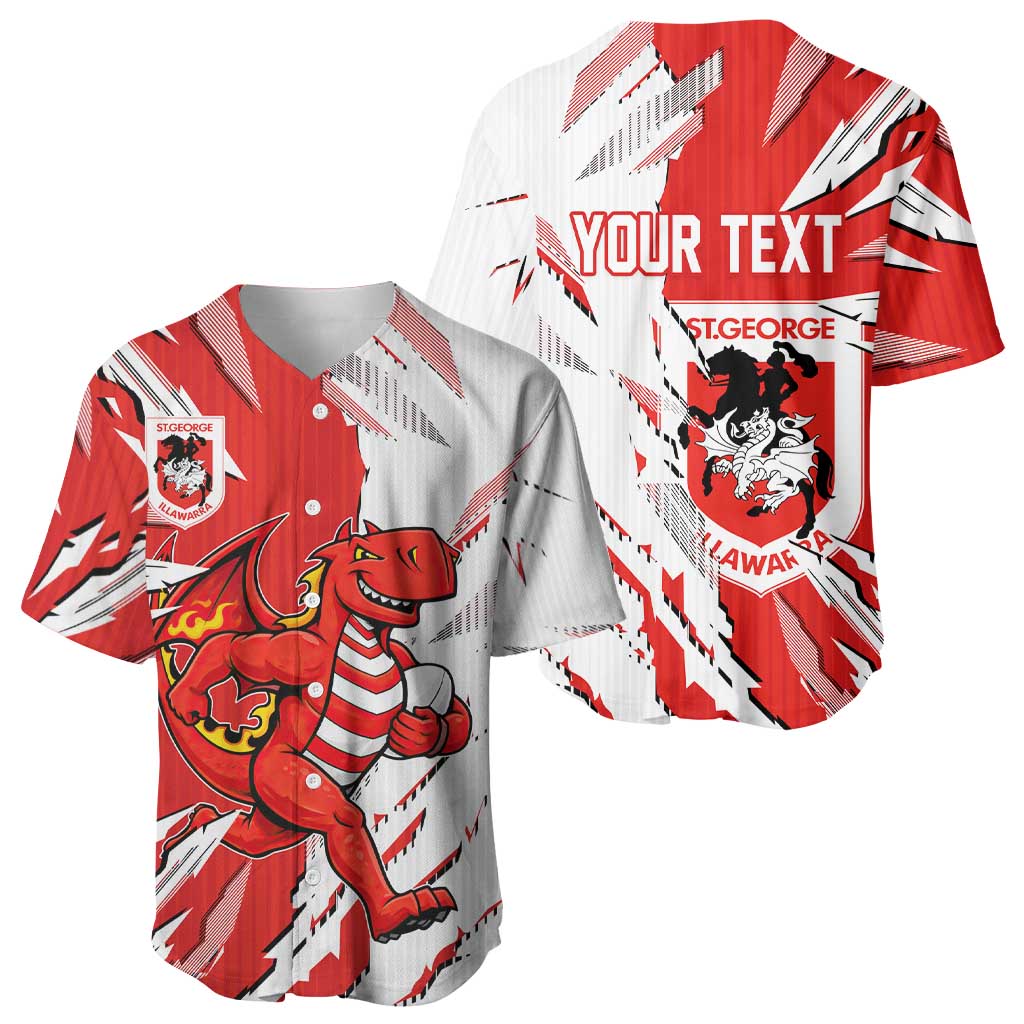 Personalized St. George Illawarra Dragons Baseball Jersey Dynamic Lightning Mascot Rugby Australia